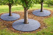 Krążek filcowy podkładka, mata, dysk antychwastowy Φ80 cm szary – do ściółkowania roślin, drzewek, drzew - 4