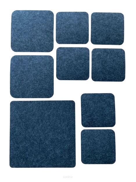 Duży zestaw podkładek uniwersalnych kwadratowych czarnych 9 szt.