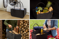 Torba gospodarcza 25×25×50 cm - antracyt, 4 mm - wytrzymała torba filcowa na drewno opałowe, zakupy, pranie, zabawki i piknik, do 30 kg - 4