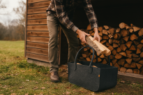 Torba gospodarcza 25×25×50 cm - antracyt, 4 mm - wytrzymała torba filcowa na drewno opałowe, zakupy, pranie, zabawki i piknik, do 30 kg - 9