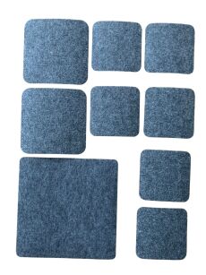 Duży zestaw podkładek uniwersalnych kwadratowych szarych 9 szt.