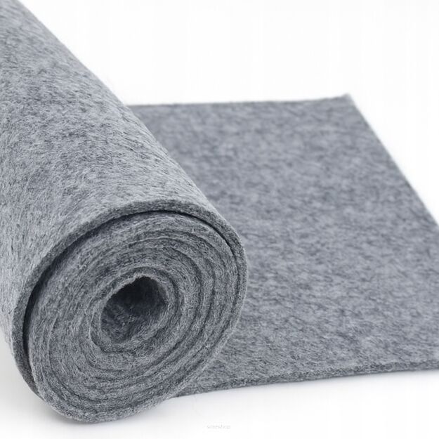 Polski filc techniczny izolacyjny gruby 7 mm 700 g szary z metrażu 50x78 cm