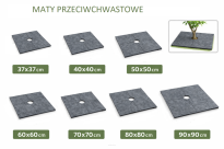Filcowa mata przeciwchwastowa kwadratowa 40x40 cm 4mm grafit, do ściółkowania roslin, drzewek, drzew, szkółkarstwa - 16