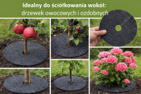 Krążek filcowy podkładka, mata, dysk antychwastowy Φ60 cm szary – do ściółkowania roślin, drzewek, drzew - 18