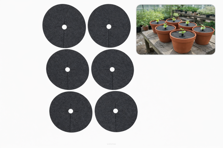 Zestaw krążków przeciwchwastowych 6 szt. ściółkowanie grafit fi 21 cm