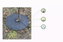 Krążek filcowy podkładka, mata, dysk antychwastowy Φ37 cm grafit– do ściółkowania roślin, drzewek, drzew - 13