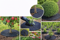 Krążek filcowy podkładka, mata, dysk antychwastowy Φ37 cm grafit– do ściółkowania roślin, drzewek, drzew - 14