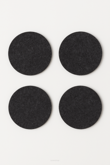 Zestaw 4 filcowych podkładek pod znicze w kolorze grafitowym średnica 15 cm