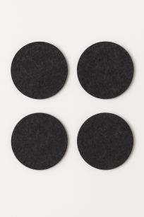 Zestaw 4 filcowych podkładek pod znicze w kolorze grafitowym średnica 15 cm