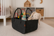 Torba gospodarcza 40×30×50 cm - antracyt, 4 mm - wytrzymała torba filcowa na drewno opałowe, zakupy, pranie, zabawki i piknik, do 30 kg - 16