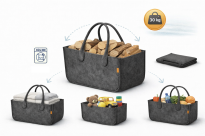 Torba gospodarcza 40×30×50 cm - antracyt, 4 mm - wytrzymała torba filcowa na drewno opałowe, zakupy, pranie, zabawki i piknik, do 30 kg - 20