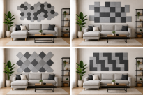 Filcowy Panel Ścienny Samoprzylepny HEXAGON Szary, 42x37 cm 4 mm – Panel Dekoracyjny, Akustyczny, Izolacyjny i Antykondensacyjny - 3