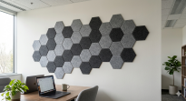 Filcowy Panel Ścienny Samoprzylepny HEXAGON Szary, 42x37 cm 4 mm – Panel Dekoracyjny, Akustyczny, Izolacyjny i Antykondensacyjny - 5