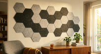 Filcowy Panel Ścienny Samoprzylepny HEXAGON Szary, 42x37 cm 4 mm – Panel Dekoracyjny, Akustyczny, Izolacyjny i Antykondensacyjny - 7