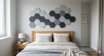 Filcowy Panel Ścienny Samoprzylepny HEXAGON Szary, 42x37 cm 4 mm – Panel Dekoracyjny, Akustyczny, Izolacyjny i Antykondensacyjny - 8