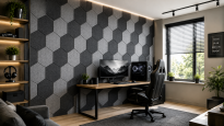 Filcowy Panel Ścienny Samoprzylepny HEXAGON Szary, 42x37 cm 4 mm – Panel Dekoracyjny, Akustyczny, Izolacyjny i Antykondensacyjny - 2