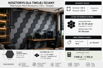 Filcowy Panel Ścienny Samoprzylepny HEXAGON Szary, 42x37 cm 4 mm – Panel Dekoracyjny, Akustyczny, Izolacyjny i Antykondensacyjny - 3
