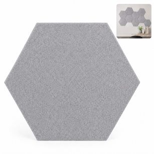 Filcowy Panel Ścienny Samoprzylepny HEXAGON Szary, 42x37 cm 4 mm – Panel Dekoracyjny, Akustyczny, Izolacyjny i Antykondensacyjny