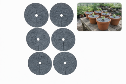 Zestaw krążków przeciwchwastowych 6 szt. ściółkowanie szary fi 17 cm