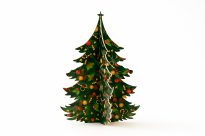 Świąteczna Choinka Filcowa na Stół 25 cm – Dekoracja Świąteczna z Filcu 4 mm z Trwałym Nadrukiem, Stabilna Ozdoba, Na Biurko, Do Sklepu - 13