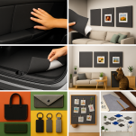 Polski filc poliestrowy gruby 10 mm 1200 g szary rozmiar 35x25 cm - 4