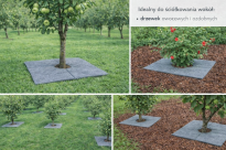 Filcowa mata przeciwchwastowa kwadratowa 50x50 cm 4mm szara, do ściółkowania roslin, drzewek, drzew, szkółkarstwa - 10